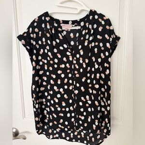 Philosophy Black, Pink and White Polka Dot Blouse